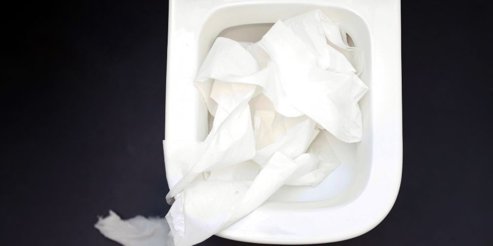 Excess tissue papers can clog a toilet